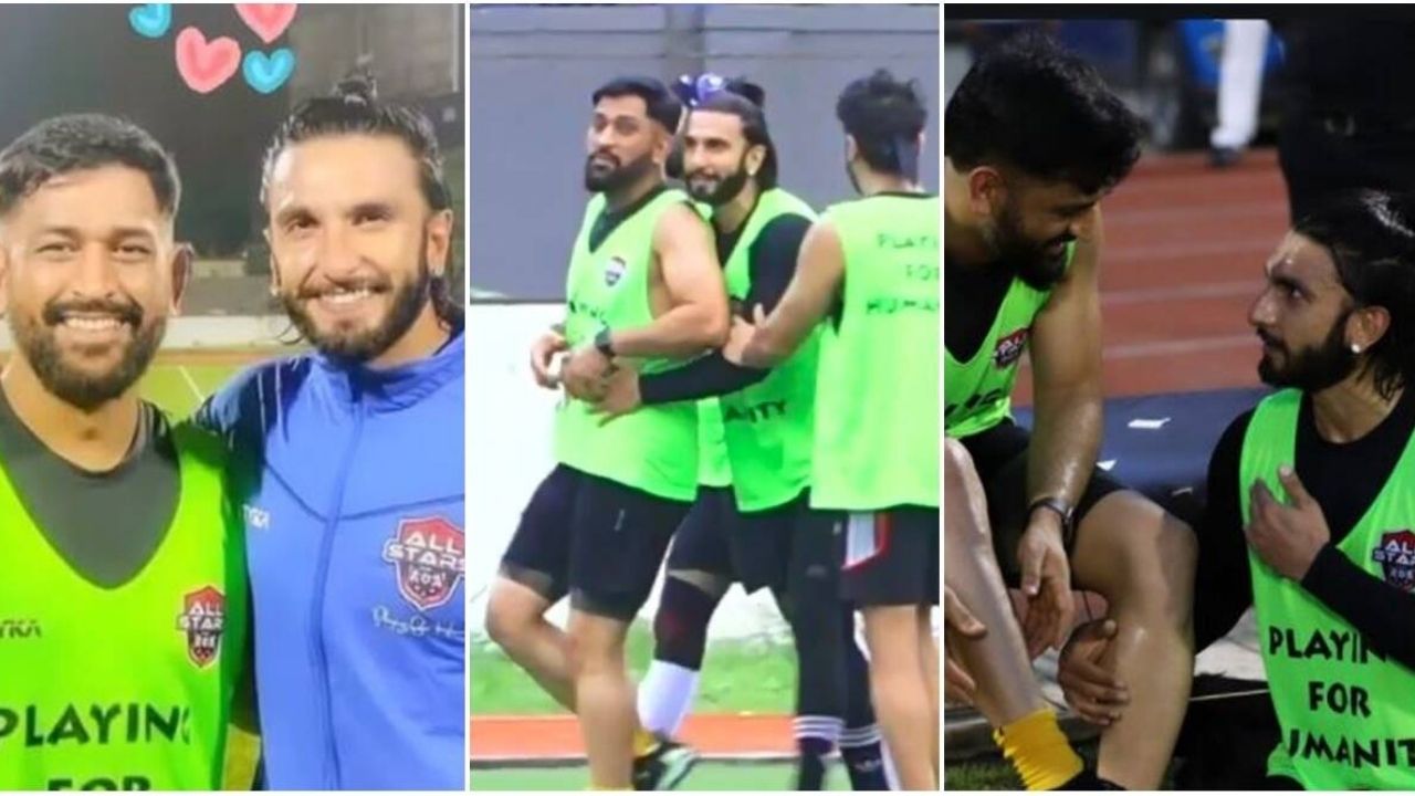 Ranveer Singh was seen playing football with MS Dhoni