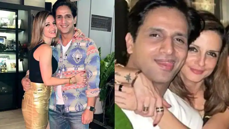 गोवा में एक पार्टी में सुजैन खान और अर्सलान गोनी के साथ पोज देते हुए ऋतिक रोशन ने सबा आजाद को अपने पास रखा