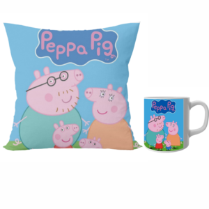 Peppa pig cushion with cushion cover with coffee mug combo pack.