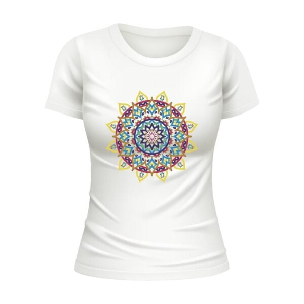 Round Neck Color Print Tshirt For Women