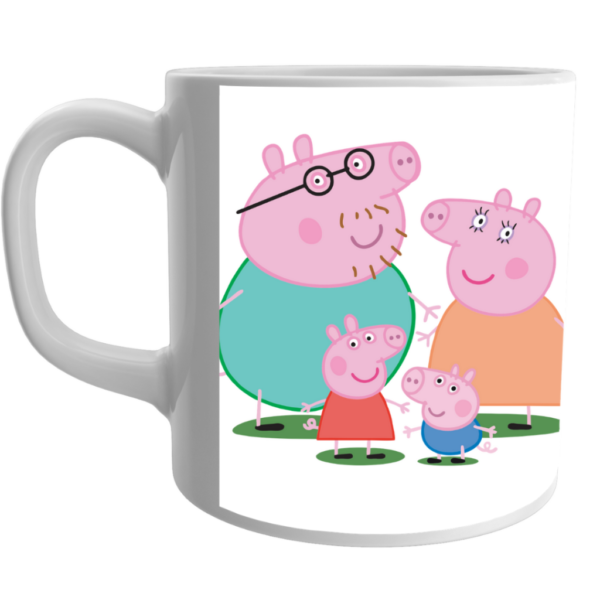 Product Guruji Peppa Pig White Round Neck Regular Fit Premium Polyester Tshirt with Cushion and Mug,. - Image 3