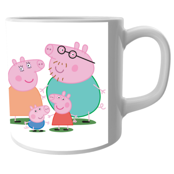 Product guruji Peppa Pig White Round Neck Regular Fit Premium Polyester Tshirt with Mug. - Image 4