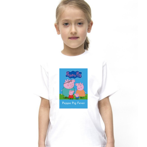 Product guruji Peppa Pig White Round Neck Regular Fit Premium Polyester Tshirt with Cushion and Mug. - Image 2