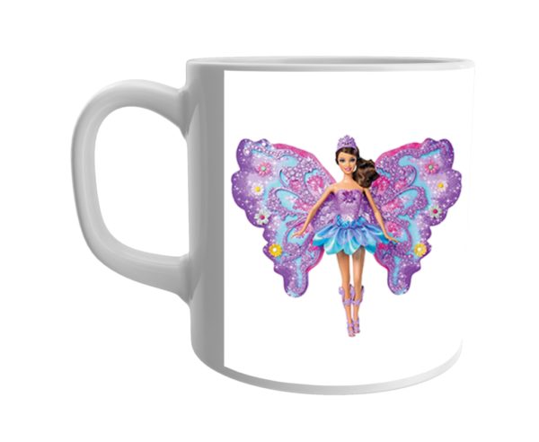 Product Guruji White Ceramic Beautiful Dolls Cartoon Printed on Mug for Kids