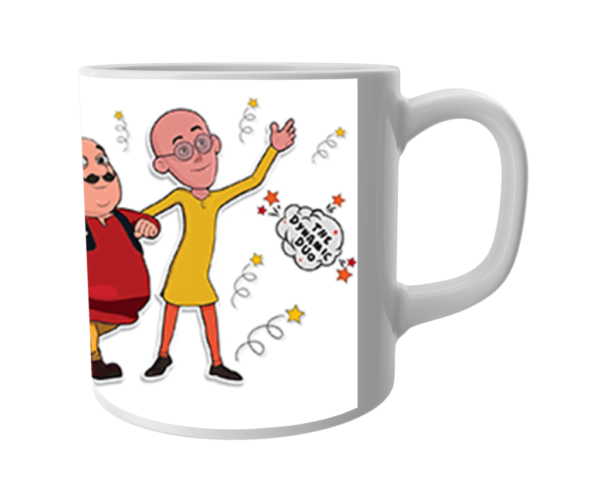 Product Guruji White Ceramic Motu Patlu Cartoon on Coffee Mug for Kids/Gift. - Image 2