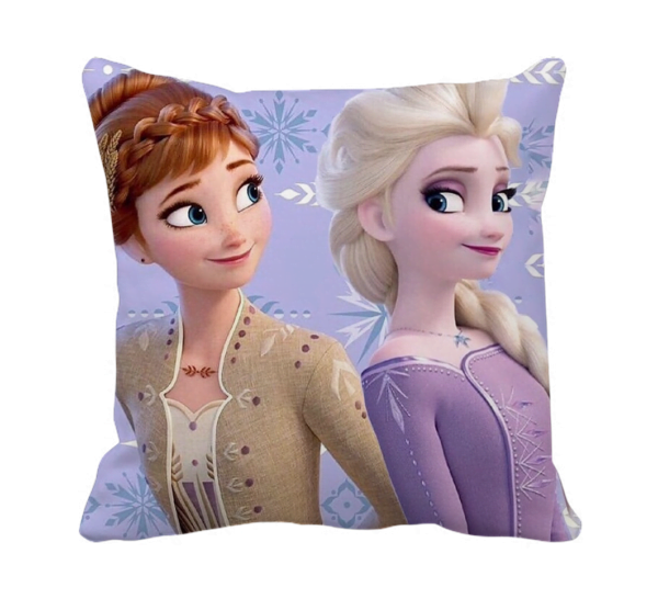Product Guruji - Doll pattern beautiful white cushion cover 12x12 with filler for kids.