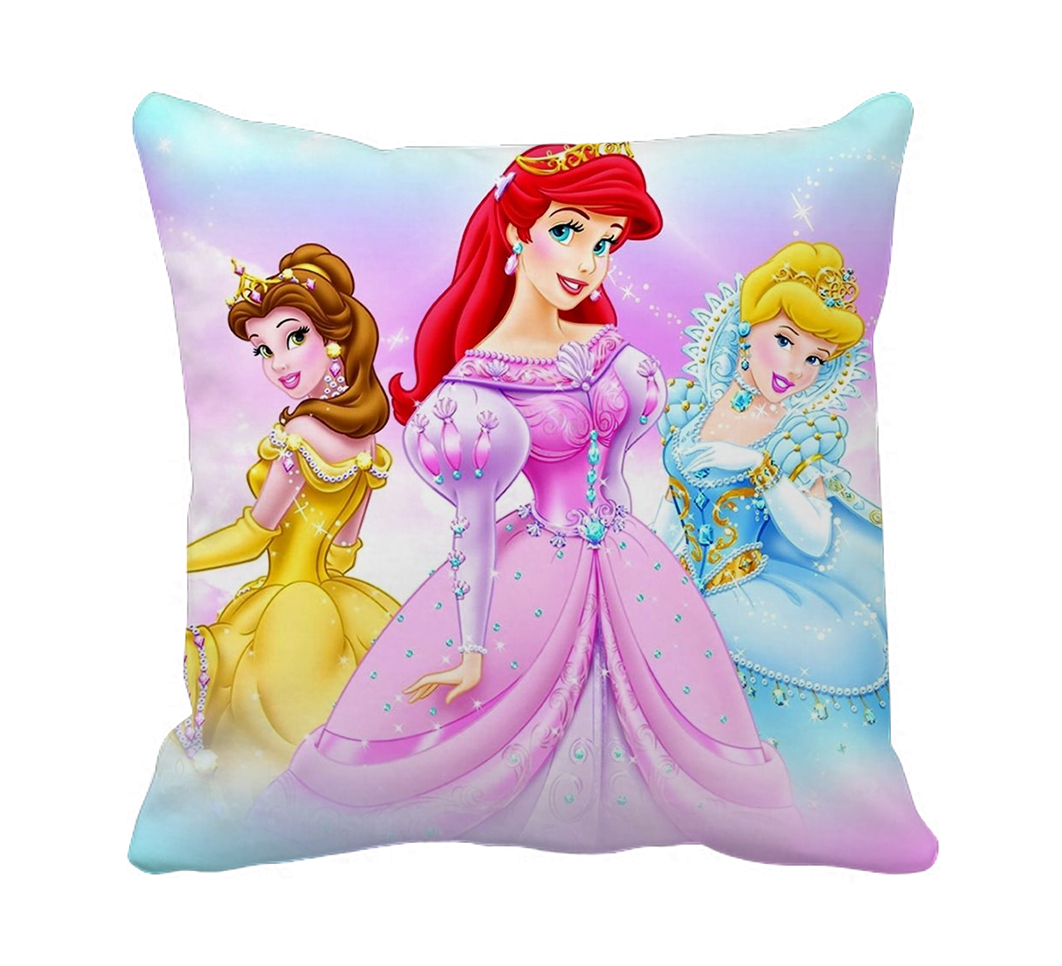 Product Guruji - Dolls cushion for Kids, dolls design print white cushion cover 12x12 with filler for kids, dolls cushion for baby kids