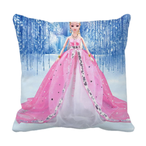 Product Guruji - Disney dolls cushion for Kids, dolls design print white cushion cover 12x12 with filler for kids.