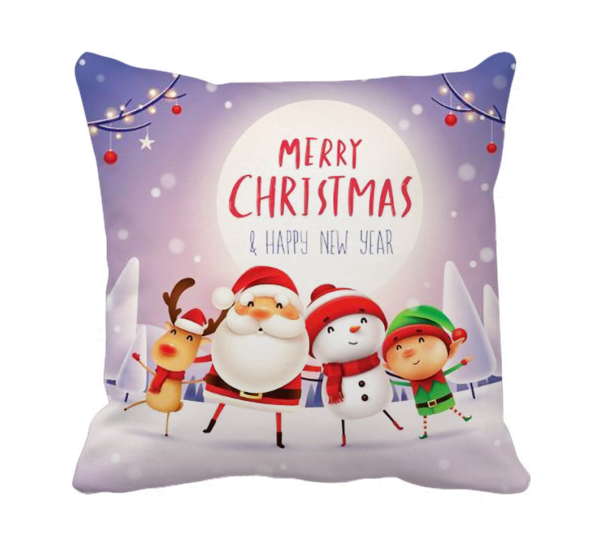 Product Guruji - Santa clous Christmas cartoon design cushion 12x12 with filler for kids