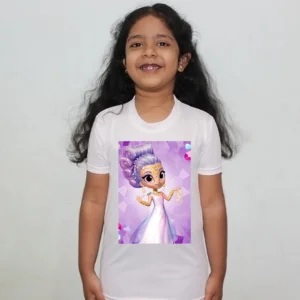 Product guruji Shimmer shine Toon Doll White Round Neck Regular Fit Premium Polyester Tshirt for Girls.…