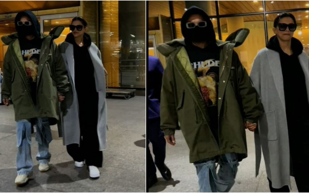 दीपिका पादुकोण-रणवीर सिंह सालगिरह के जश्न के बाद अपनी वापसी पर हाथ में हाथ डालकर चलते हुए…