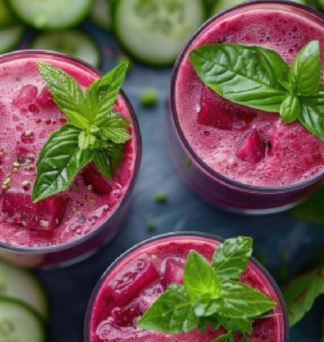 Beat the Heat: Refreshing Summer Kanji Made with Cucumber, Rice, and Beetroot