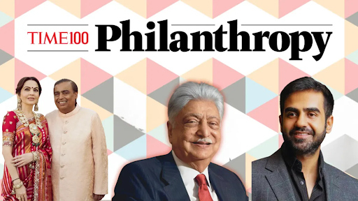 mukesh ambani donation 2024 nita ambani philanthropy ambani 407 crore donation time100 philanthropy list india ambani social work education health