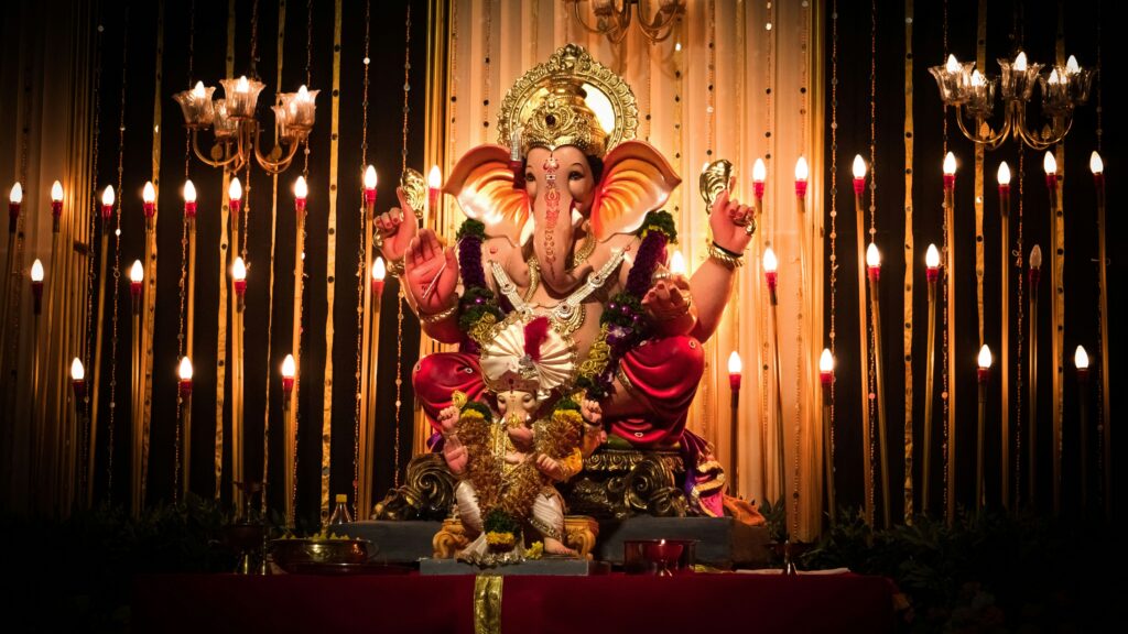 Ganesh Chaturthi 2025 decoration ideas for home Ganpati Bappa pooja ghar decoration traditional theme-based decor LED diya decoration tips