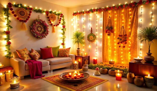 Diwali home decor ideas budget friendly decoration eco friendly diy diwali decoration leaf and flower toran festive lighting home decoration tips