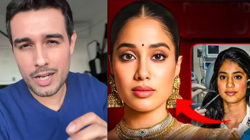 Dhruv Rathee On Janhvi Kapoor viral controversy video thumbnail image.