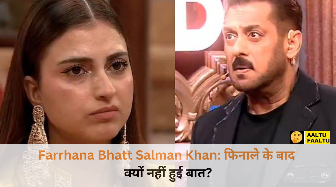 Farrhana Bhatt and Salman Khan on Bigg Boss 19 stage during grand finale interaction.