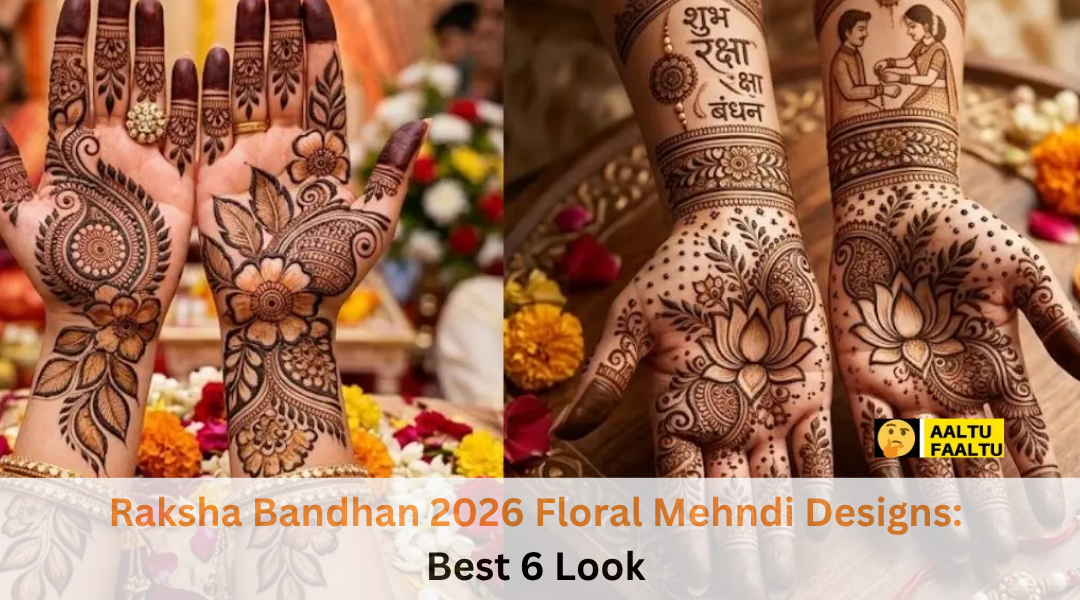 Raksha Bandhan 2026 floral mehndi designs showing a delicate rose vine pattern on a woman's hand.