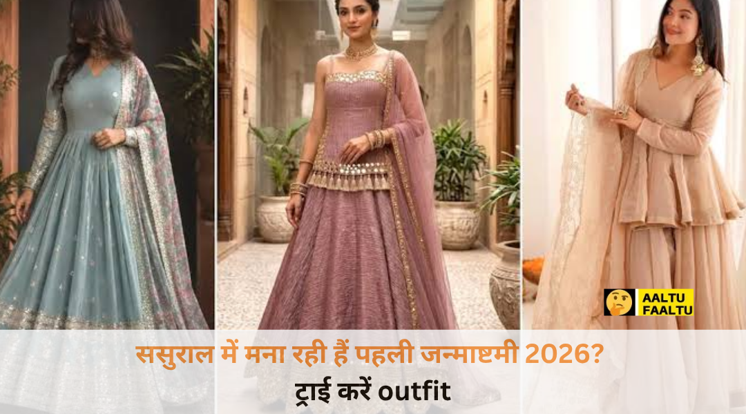 ससुराल में पहली जन्माष्टमी 2026 पर नई दुल्हन के लिए 4 खूबसूरत आउटफिट ड्रेस